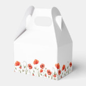 Red Watercolor Poppies, Wedding danke Geschenkschachtel (Rückseite)