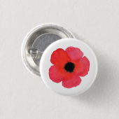 Red Watercolor Poppy Button (Vorne & Hinten)