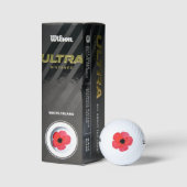 Red Watercolor Poppy Golfball (Verpackungen)