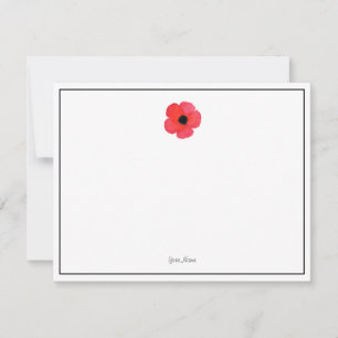 Red Watercolor Poppy Mitteilungskarte