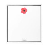 Red Watercolor Poppy Notizblock (Vorderseite)