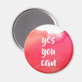 Red watercolor positiv yes you can message magnet (Vorderseite/Rückseite)