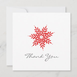 Red Watercolor Snowflake Dankeskarte