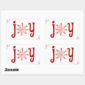 Red Watercolor Snowflake Joy Stickers (Blatt)