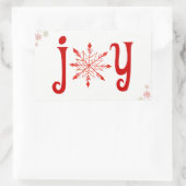 Red Watercolor Snowflake Joy Stickers (Tasche)