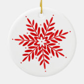 Red Watercolor Snowflake Keramik Ornament (Hinten)