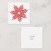 Red Watercolor Snowflake Mitteilungskarte (Vorne/Hinten)