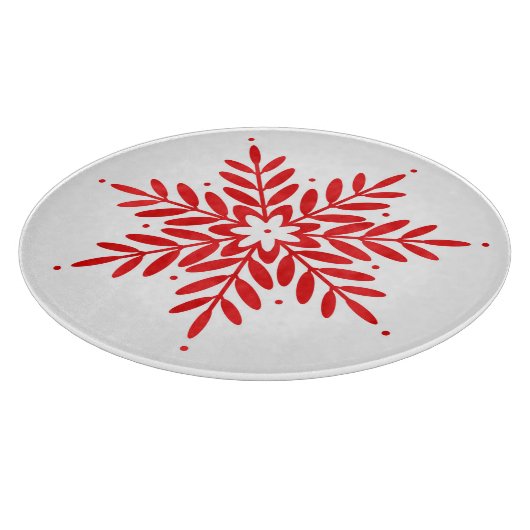 Red Watercolor Snowflake Schneidebrett (Ecke)