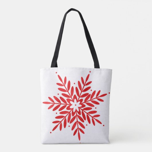 Red Watercolor Snowflake Tasche (Rückseite)