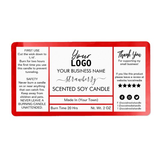 Red Watercolor Strawberry Scented (Vorne)