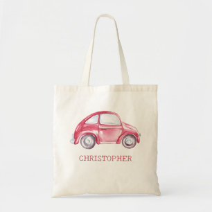 Red Watercolor Vintag Retro Buggy Bug Car Tragetasche