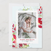 Red Watercolor Weihnachten Blume Foto (Vorderseite)