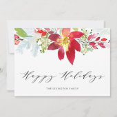 Red Watercolor Weihnachten Blumengarten Happy (Vorderseite)