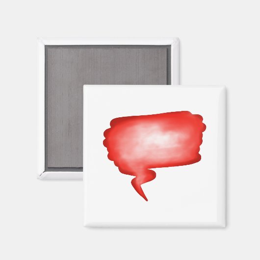 Red Watercolor Word Balloon Magnet (Vorderseite/Rückseite)