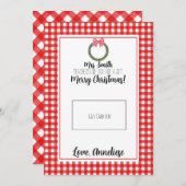 Red Watercolor Wreath Teacher Weihnachtsgeschenkka Dankeskarte (Vorne/Hinten)