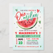 Red Watermelon First Birthday Party Einladung (Vorderseite)