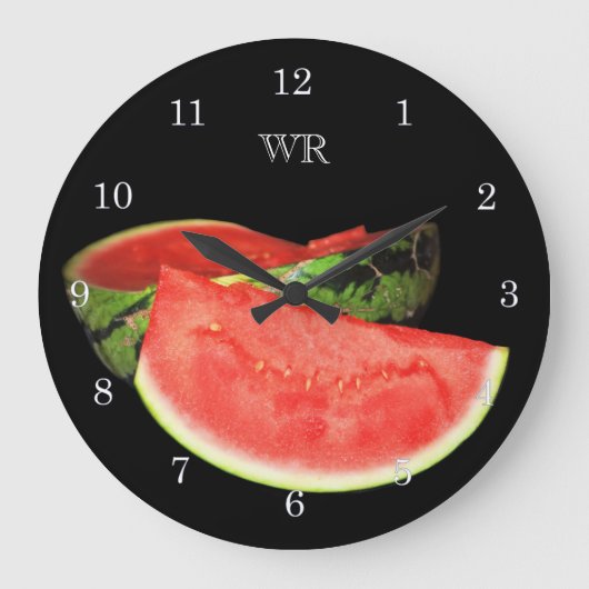 Red Watermelon Große Wanduhr (Vorderseite)