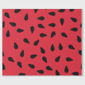 Red Watermelon Seeds Wrapping Paper Geschenkpapier (Flach)