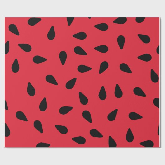 Red Watermelon Seeds Wrapping Paper Geschenkpapier (Flach)