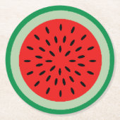 Red Watermelon Slice Black Seeds Summer Party Runder Pappuntersetzer (Vorderseite)