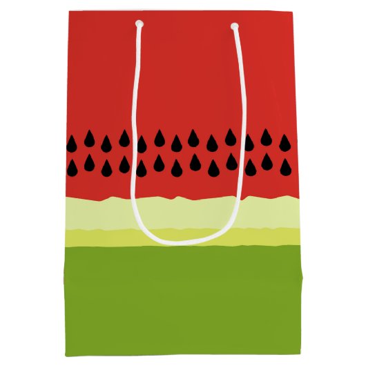 Red Watermelon Slice Geschenkbeutel Mittlere Geschenktüte (Rückseite)