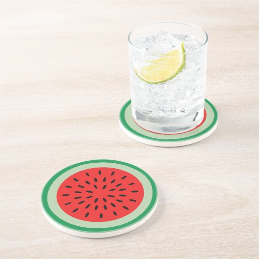 Red Watermelon Slice Getränkeuntersetzer (Seite)