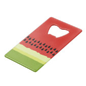 Red Watermelon Slice Kreditkarte Flasche Öffnung Kreditkartenflaschenöffner (Vorderseite Schrägansicht)