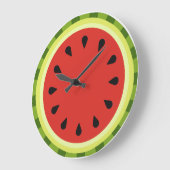 Red Watermelon Slice Wall Clock Große Wanduhr (Winkel)