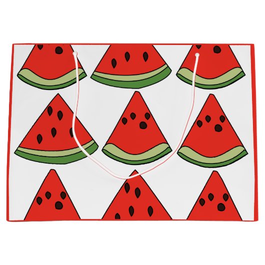 Red Watermelon Slices  Große Geschenktüte (Vorderseite)