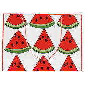 Red Watermelon Slices  Große Geschenktüte (Rückseite)
