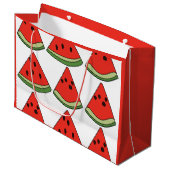 Red Watermelon Slices  Große Geschenktüte (Vorderseite Schrägansicht)