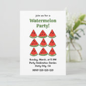 Red Watermelon Slices Tropical Summer Party Einladung (Stehend Vorderseite)