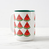 Red Watermelon Slices  Zweifarbige Tasse (Vorderseite Links)