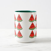 Red Watermelon Slices  Zweifarbige Tasse (Mittel)