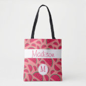 Red Watermelon Summer Fun Initial Monogram Tasche (Vorderseite)
