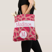 Red Watermelon Summer Fun Initial Monogram Tasche (Von Nahem)