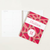 Red Watermelon Summer Fun Trendy Monogram Planer (Anzeige)