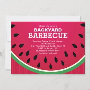 Red Watermelon Summer GRILLEN Einladung