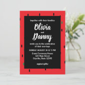 Red Watermelon Summer Wedding Einladung (Stehend Vorderseite)