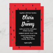 Red Watermelon Summer Wedding Einladung (Vorne/Hinten)