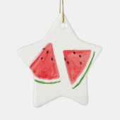 Red Watermelons Frucht Aquarellspeisen vegan Keramikornament (Rechts)