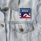 RED WAVE 2022 - Halbzeitwahlen - US-Flagge Button (Beispiel)