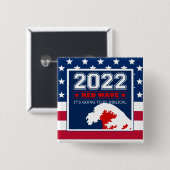 RED WAVE 2022 - Halbzeitwahlen - US-Flagge Button (Vorne & Hinten)