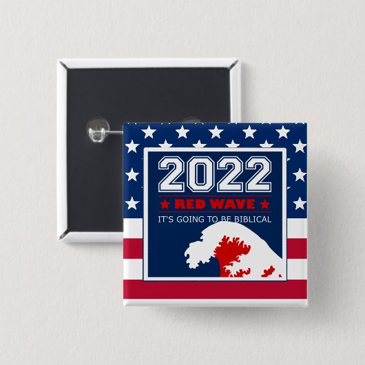 RED WAVE 2022 - Halbzeitwahlen - US-Flagge Button (Vorne & Hinten)