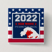 RED WAVE 2022 - Halbzeitwahlen - US-Flagge Button (Vorderseite)