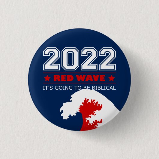 RED WAVE 2022 Midterm Elections USA Button (Vorderseite)