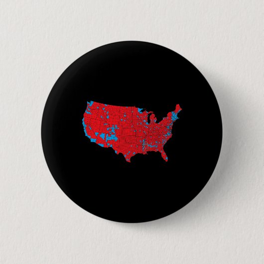 Red Wave Map der USA bei den Präsidentschaftswahle Button (Vorderseite)