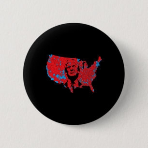 Red Wave Map der USA im Trump-Präsidenten von 2024 Button