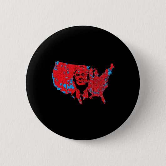 Red Wave Map der USA im Trump-Präsidenten von 2024 Button (Vorderseite)