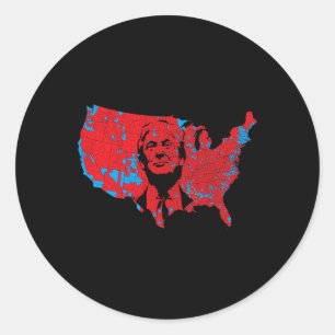 Red Wave Map der USA im Trump-Präsidenten von 2024 Runder Aufkleber